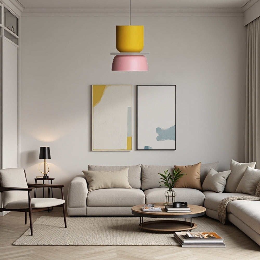 Lampada a sospensione geometrica nordica in metallo - multicolore