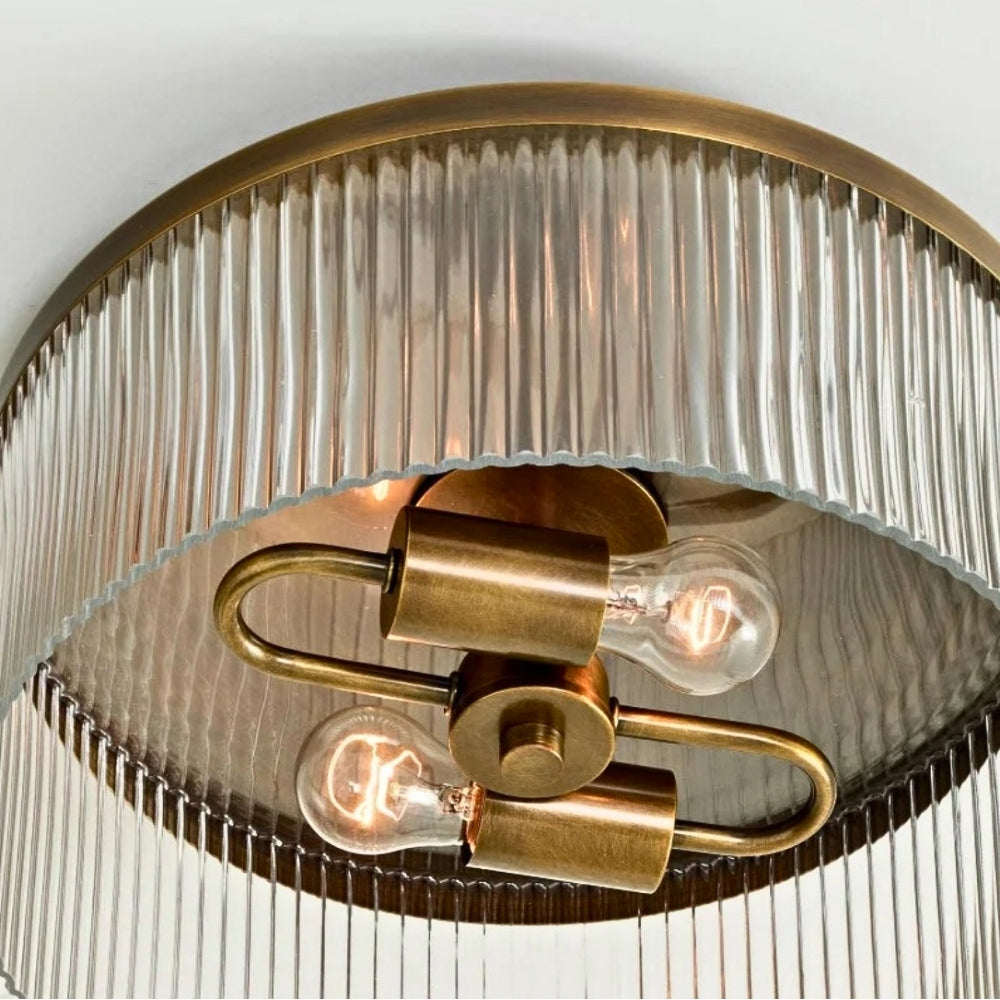 Elegante lampada da soffitto in vetro a coste