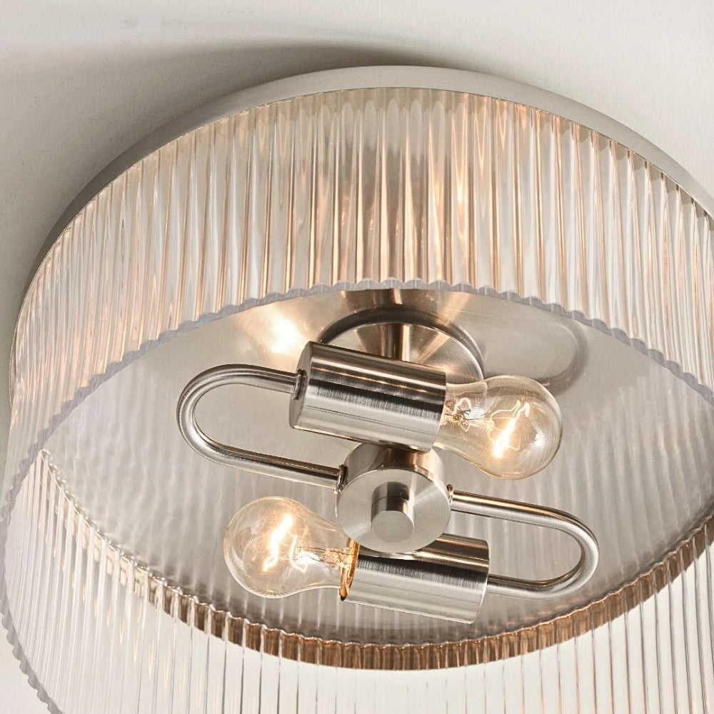 Elegante lampada da soffitto in vetro a coste