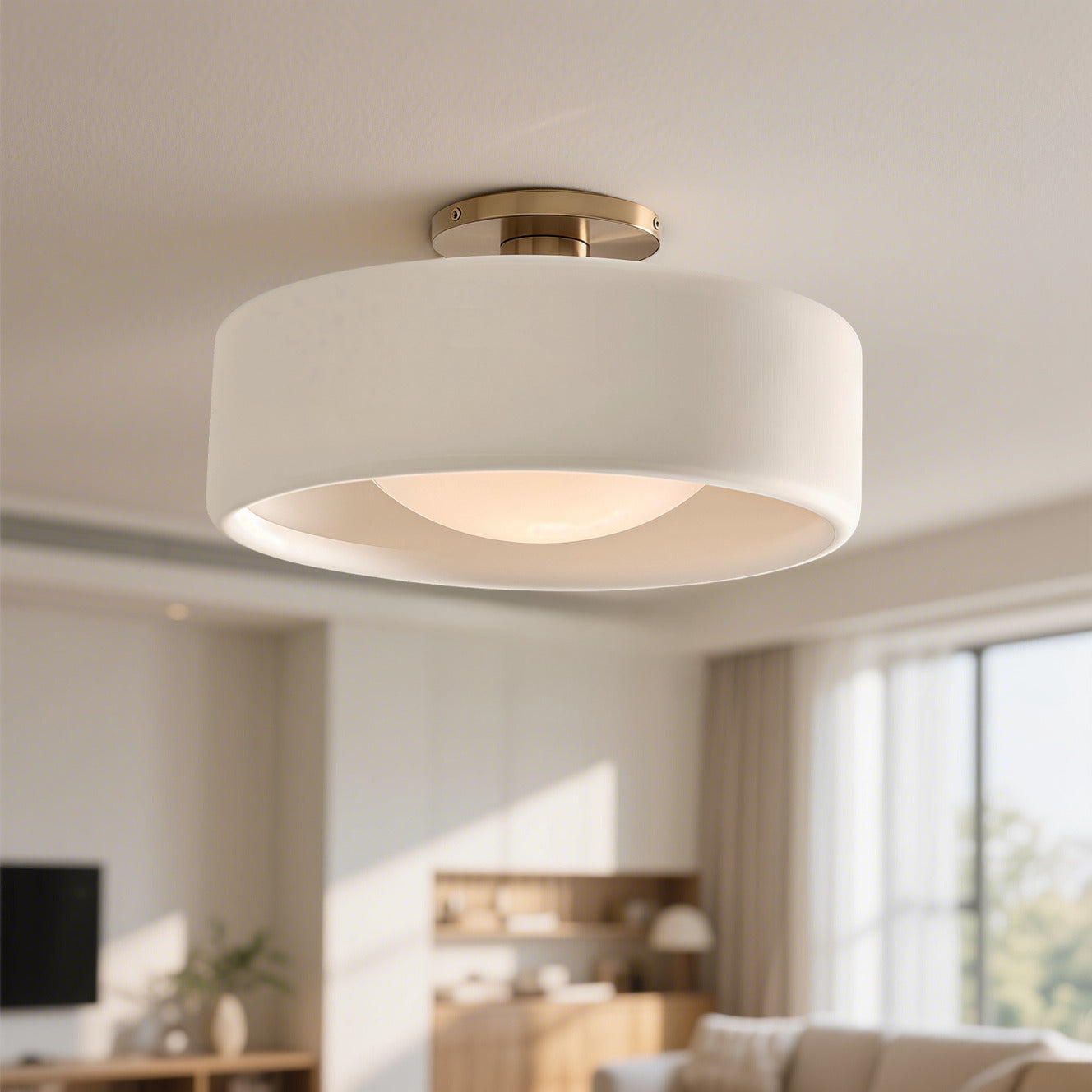 Elegante lampada da soffitto in porcellana