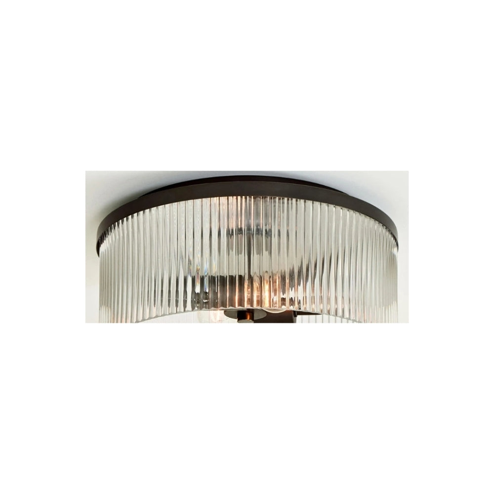 Elegante lampada da soffitto in vetro a coste