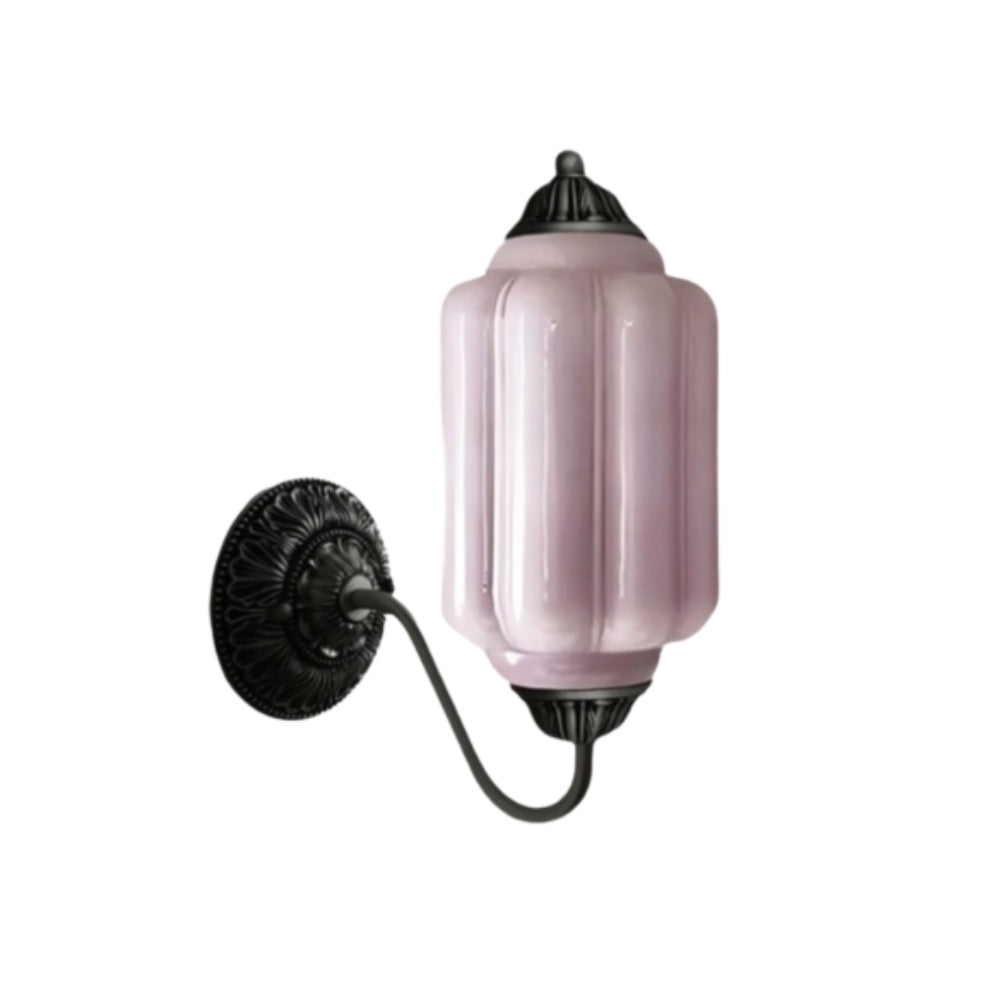 Applique classica in ottone con paralume in vetro - Illuminazione per corridoio