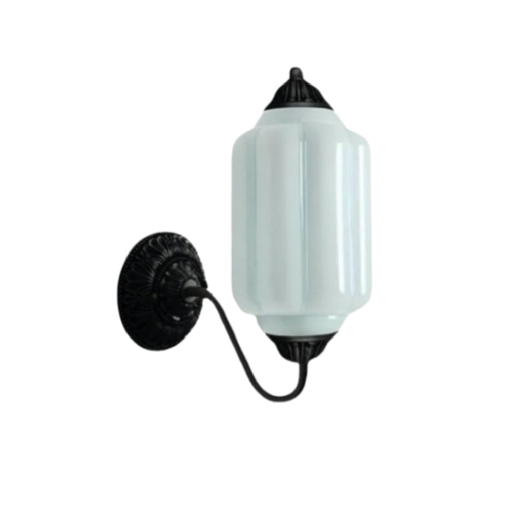 Applique classica in ottone con paralume in vetro - Illuminazione per corridoio