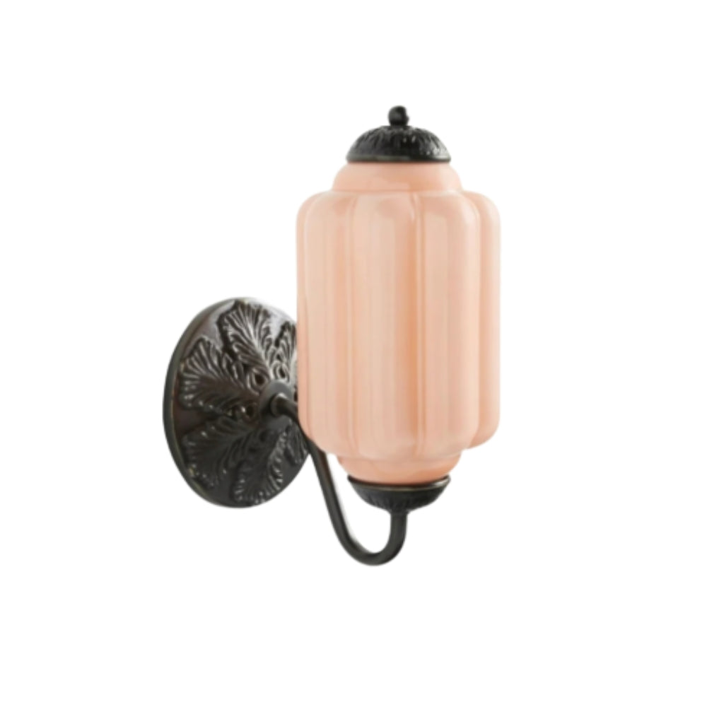 Applique classica in ottone con paralume in vetro - Illuminazione per corridoio