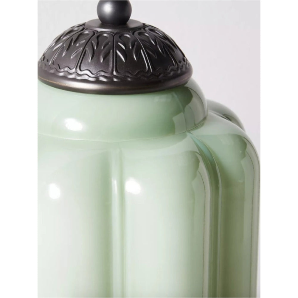 Applique classica in ottone con paralume in vetro - Illuminazione per corridoio